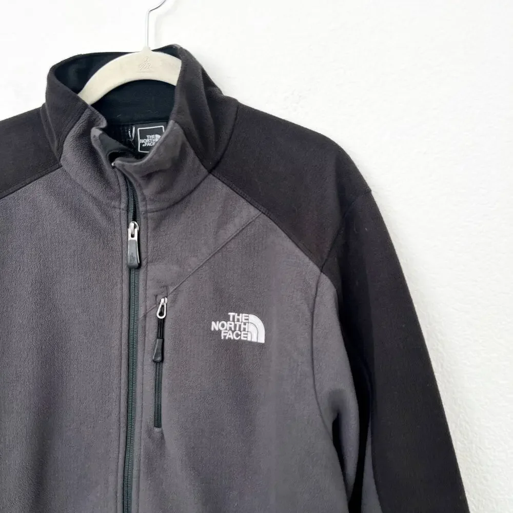 [The North Face] Gray Black Full Zip Apex Fleece Softshell Jacket Size Medium M